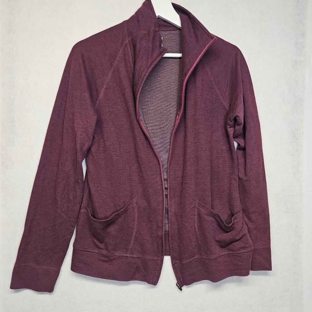 Horny Toad Toad&Co Maroon Full Zip Sweatshirt Jacket Women's Medium Lightweight